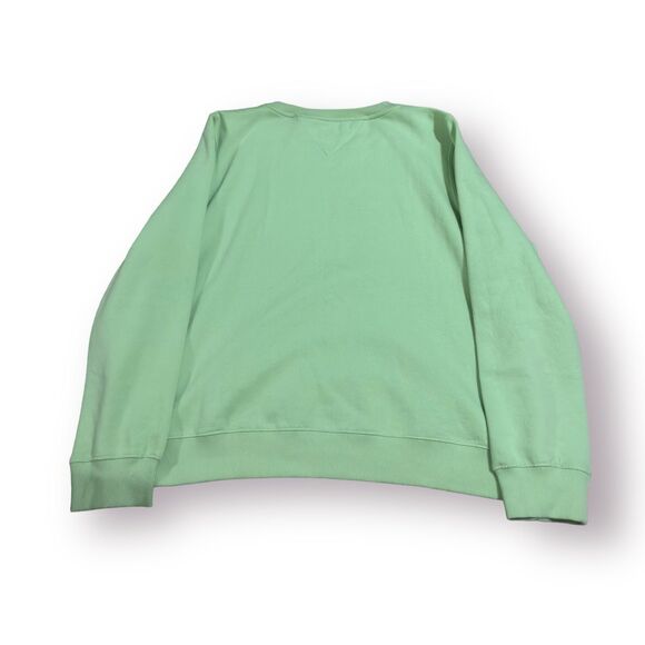 Tommy Jeans Flag Logo Sweartshirt Retro 90s Crew Neck Mint Green‎ Mens Size XL - Picture 2 of 5